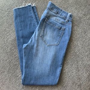 Catherine Malandrino Mid Rise Skinny Frayed Jean